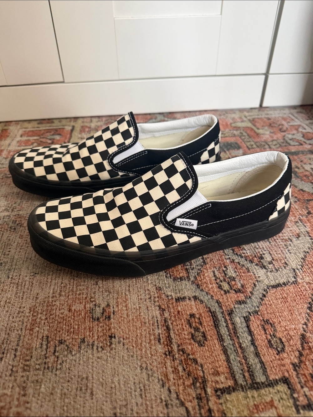 Vans Checkerboard Slip-On in Black and White